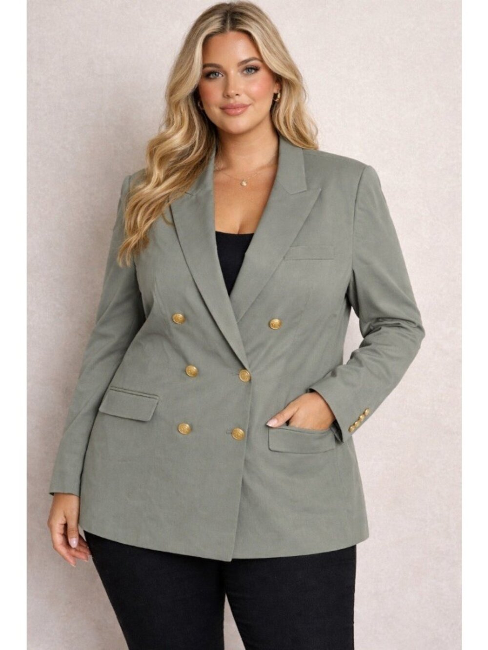 Talbots  Jacket Collared Double Breasted Blazer Buttons Pockets Size 20